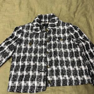 J. Crew Black and White Checkered Blazer